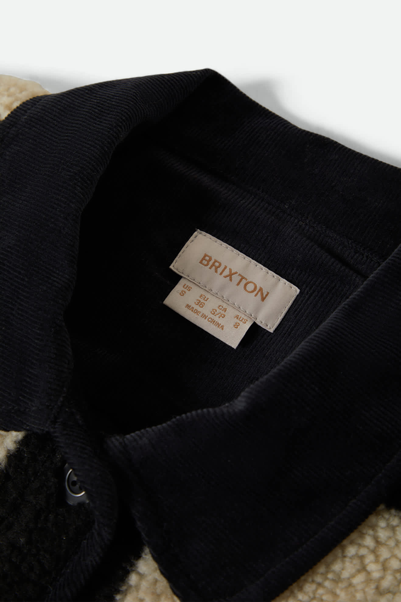 Women's Delilah Sherpa Jacket - Black/Natural Finish Line Checker