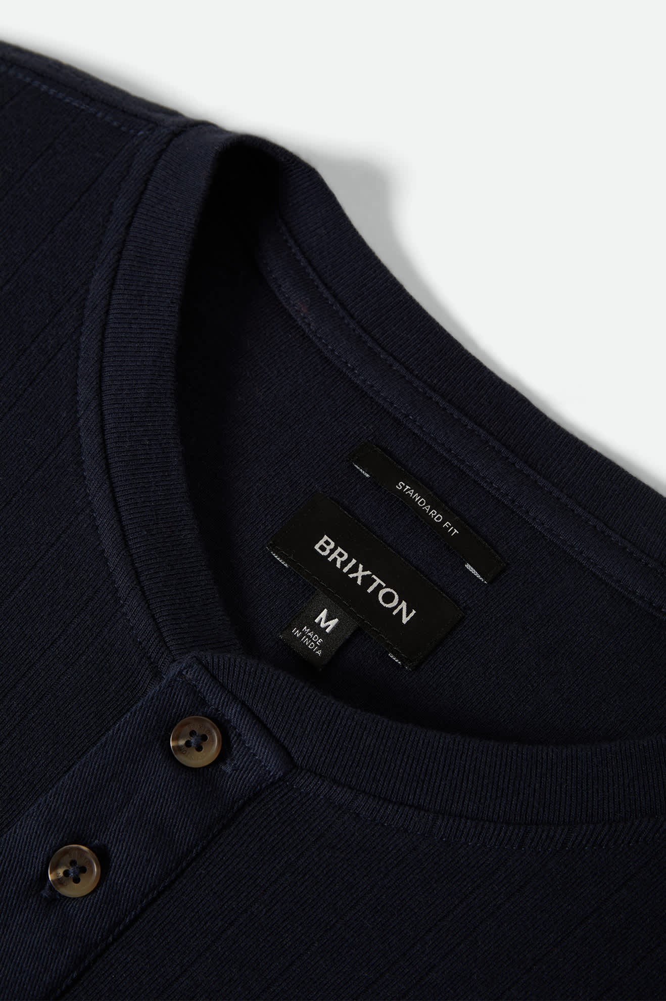 Vintage Ribbed L/S Henley - Washed Navy