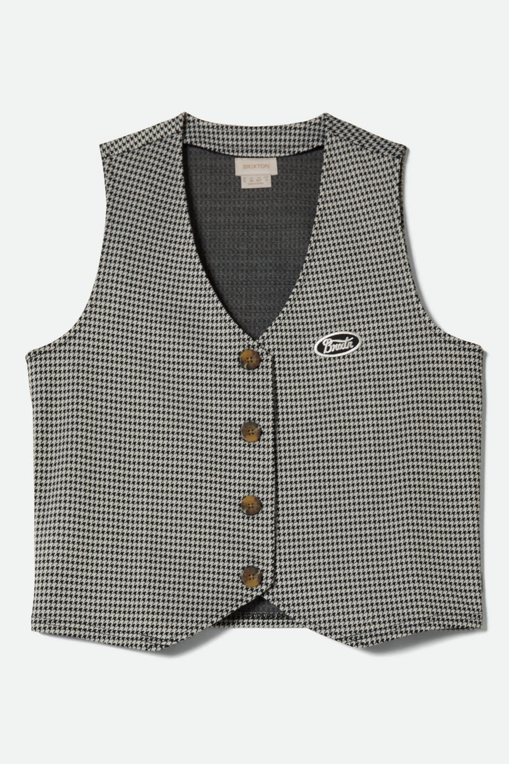 Houndstooth Leisure Vest - Winter White/Black