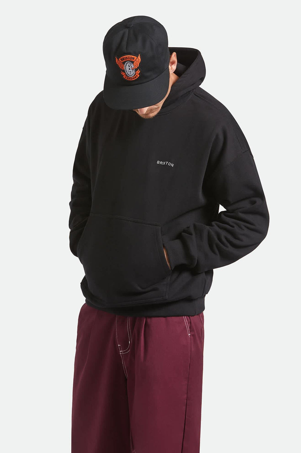 Embroidered Heavyweight Oversized Hoodie - Black