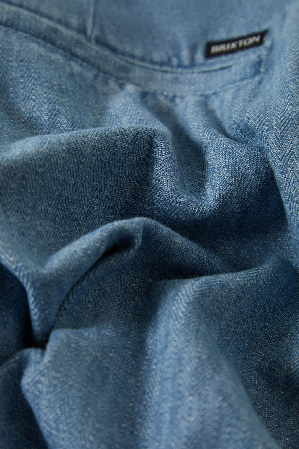Choice Chino Baggy Short - Light Wash Denim Herringbone