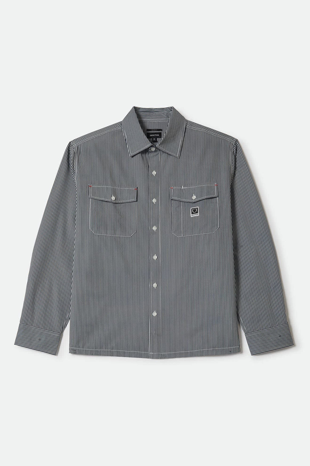 Journey Lightweight Long Sleeve Shirt - Navy/White Stripe