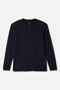 Vintage Ribbed L/S Henley - Washed Navy