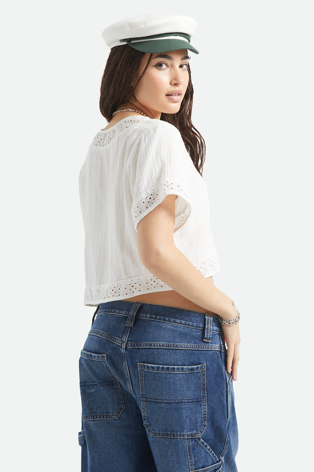 Seaside Eyelet Top - Off White Eyelet