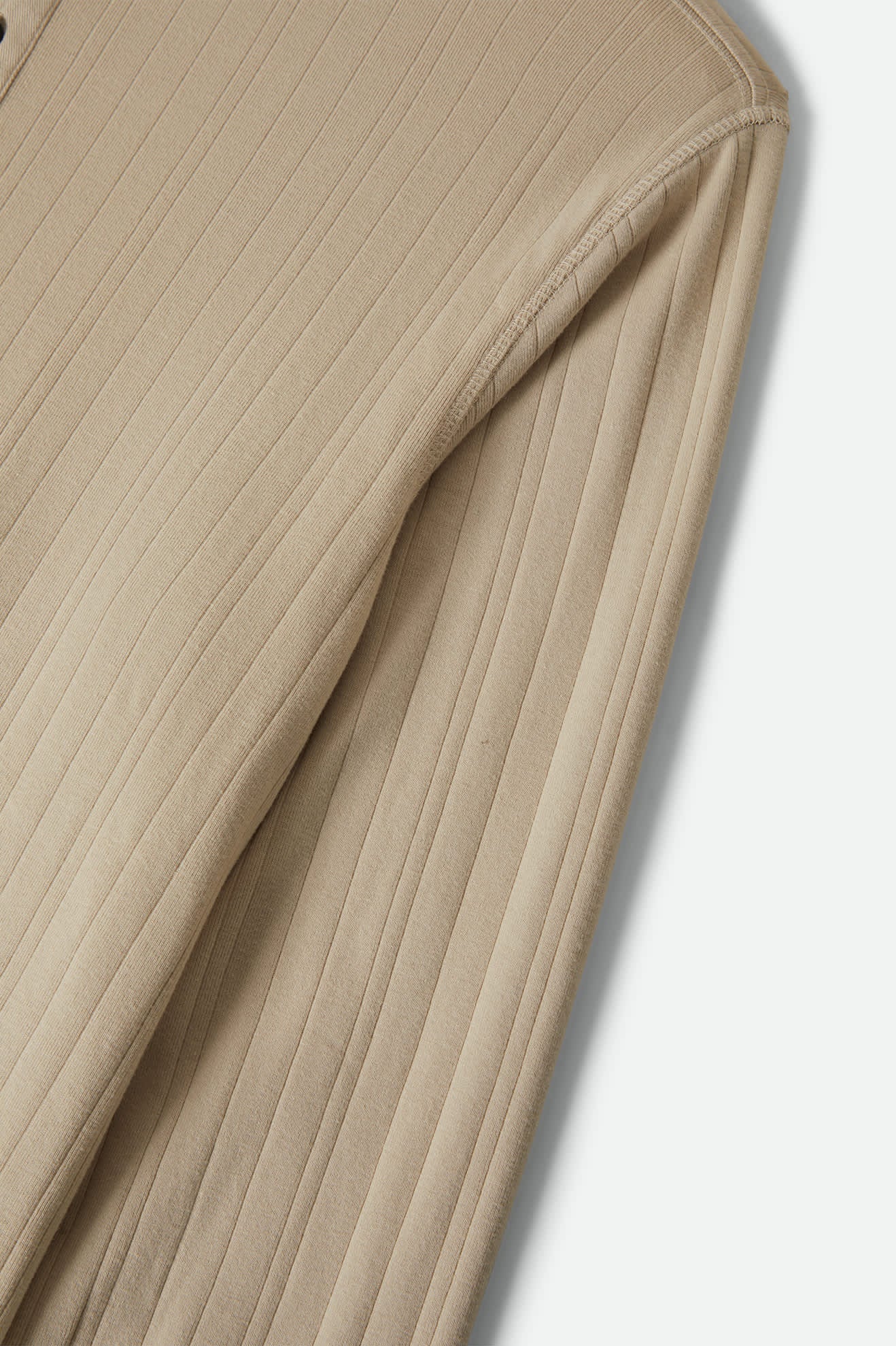 Vintage Ribbed L/S Henley - Beige