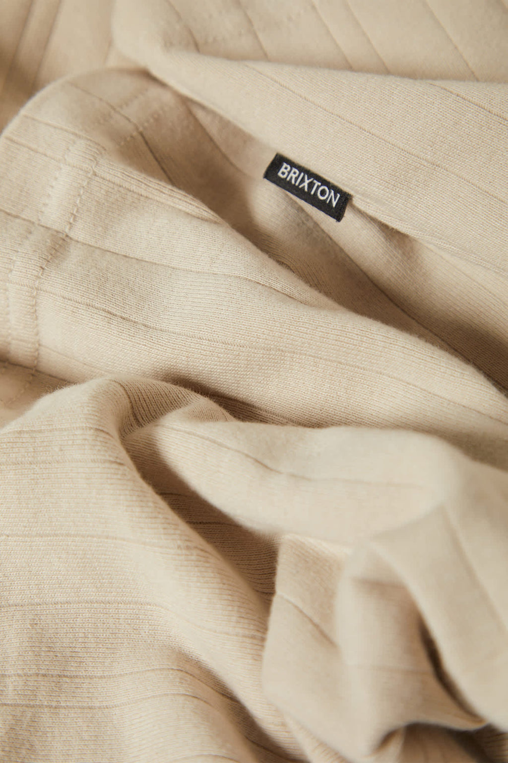 Vintage Ribbed L/S Henley - Beige