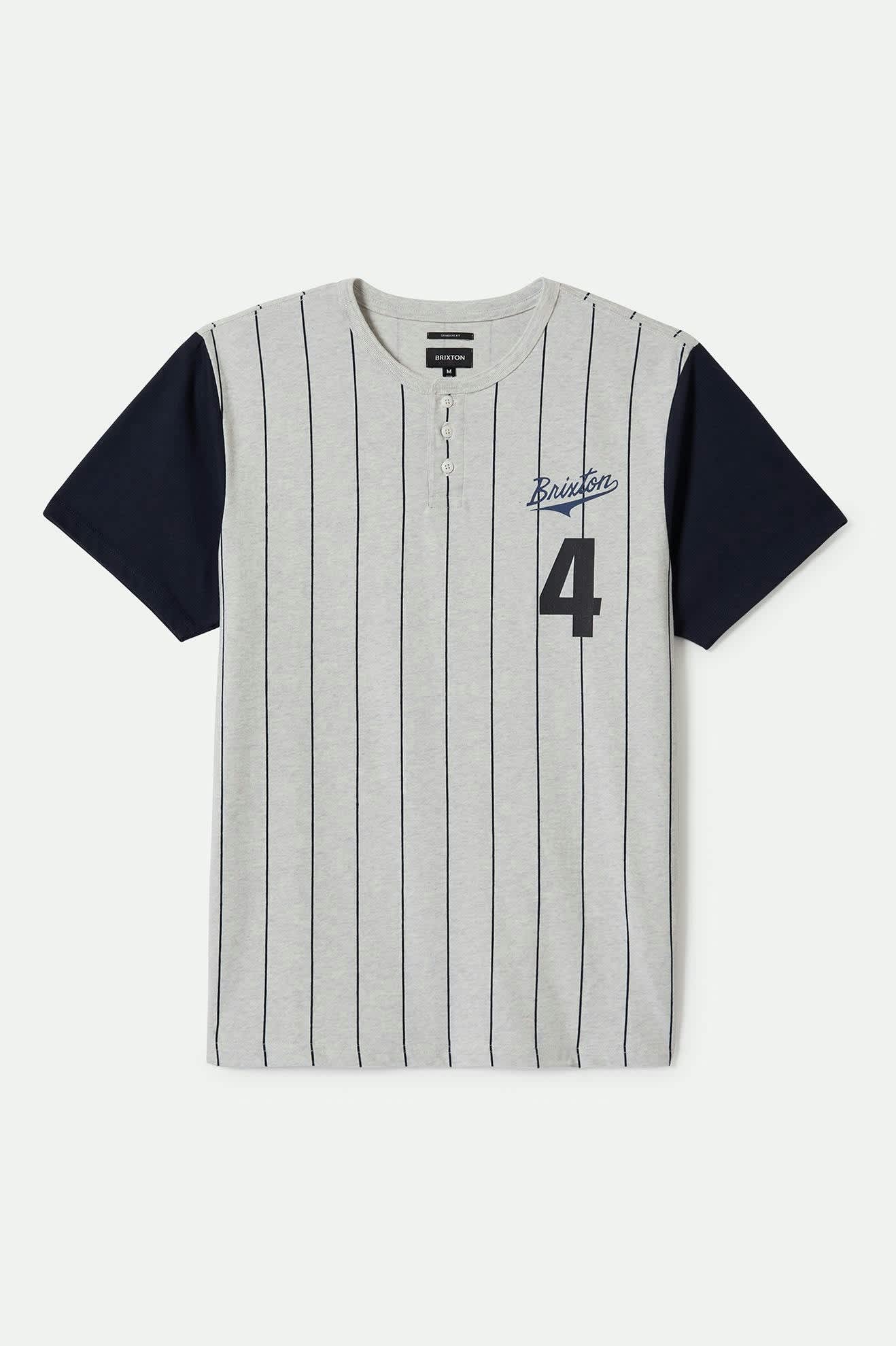The League Baseball T-Shirt - Heather Grey Ash/Washed Navy