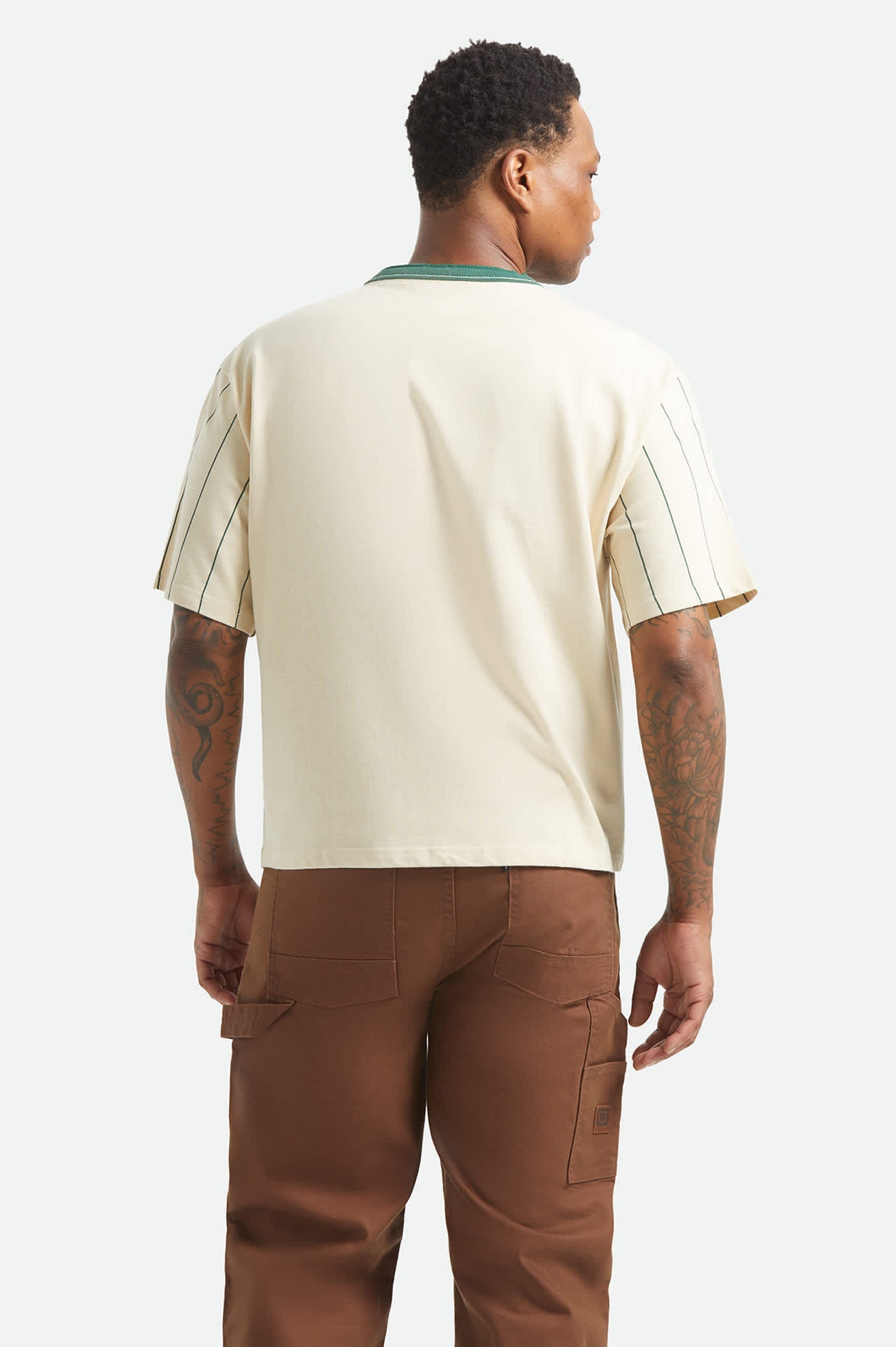 Boxy Short Sleeve Baseball T-Shirt - Whitecap/Primal Green