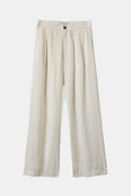 Women's Vintage Linen Blend Wide Leg Pant - Off White