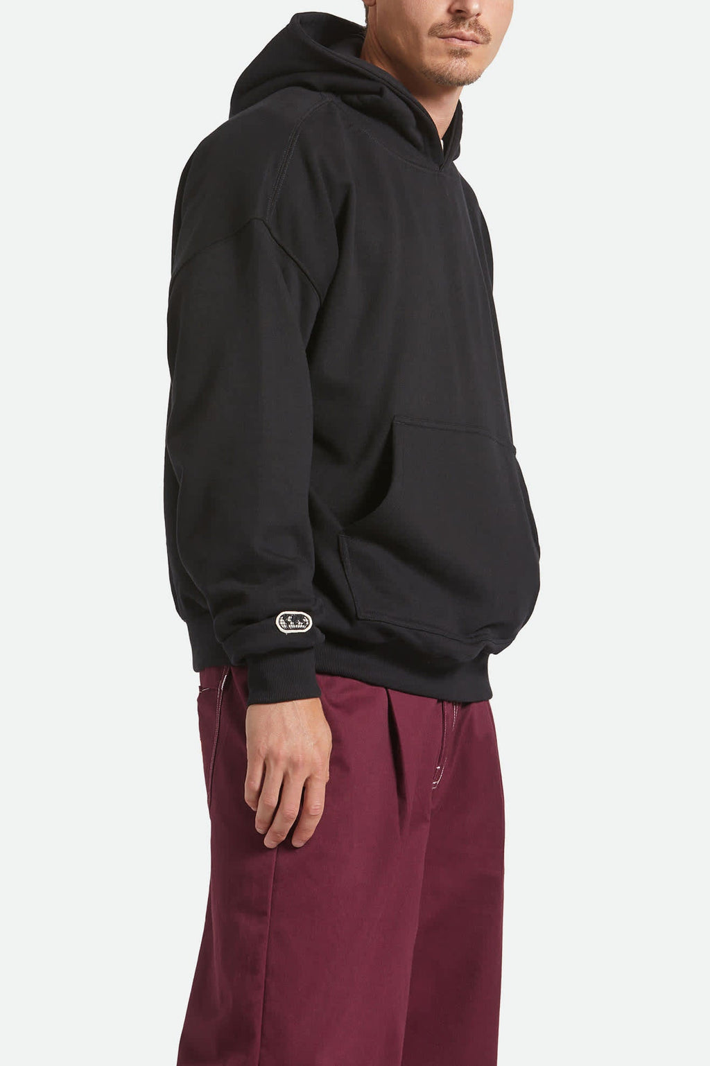 Embroidered Heavyweight Oversized Hoodie - Black