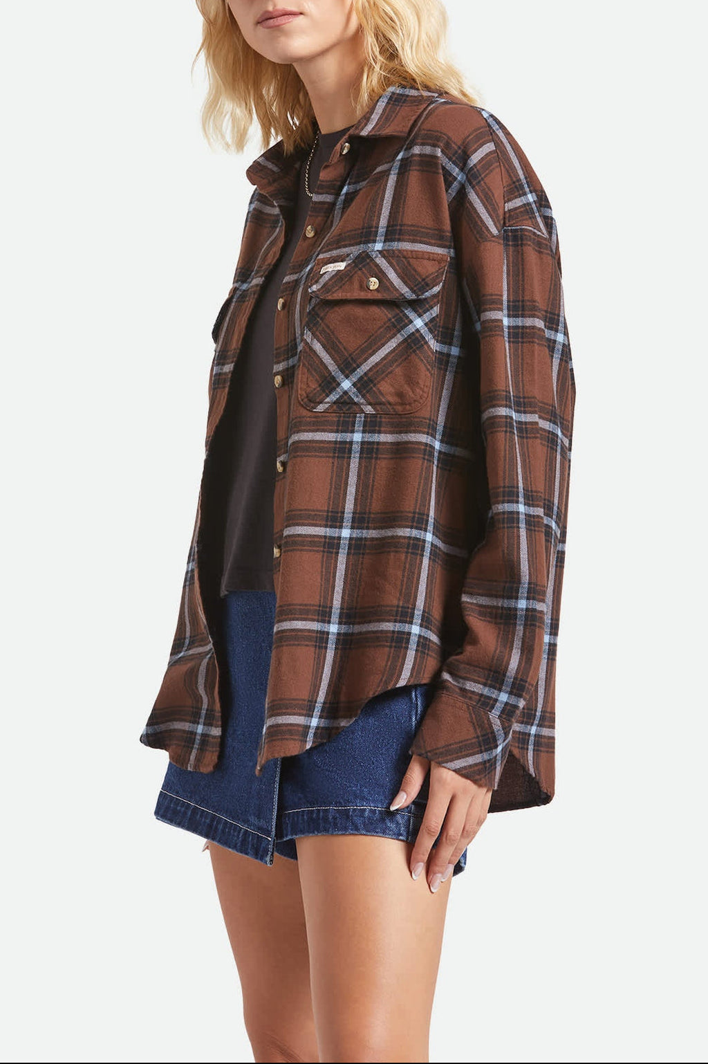 Women's Bowery Vintage Overshirt - Pinecone Brown/Black/Borrowed Blue