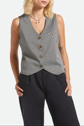 Houndstooth Leisure Vest - Winter White/Black