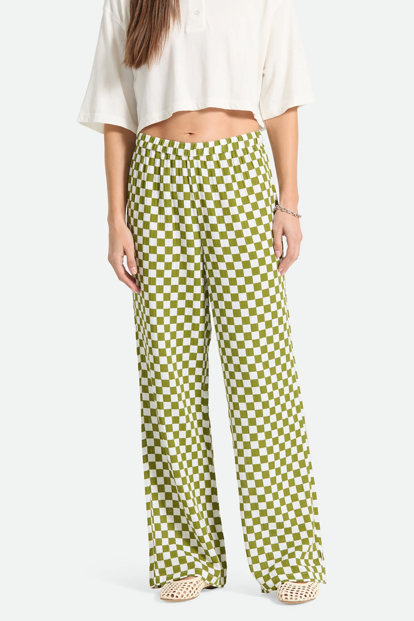 The Lola Lounge Pant - Sublime Green Checkerboard