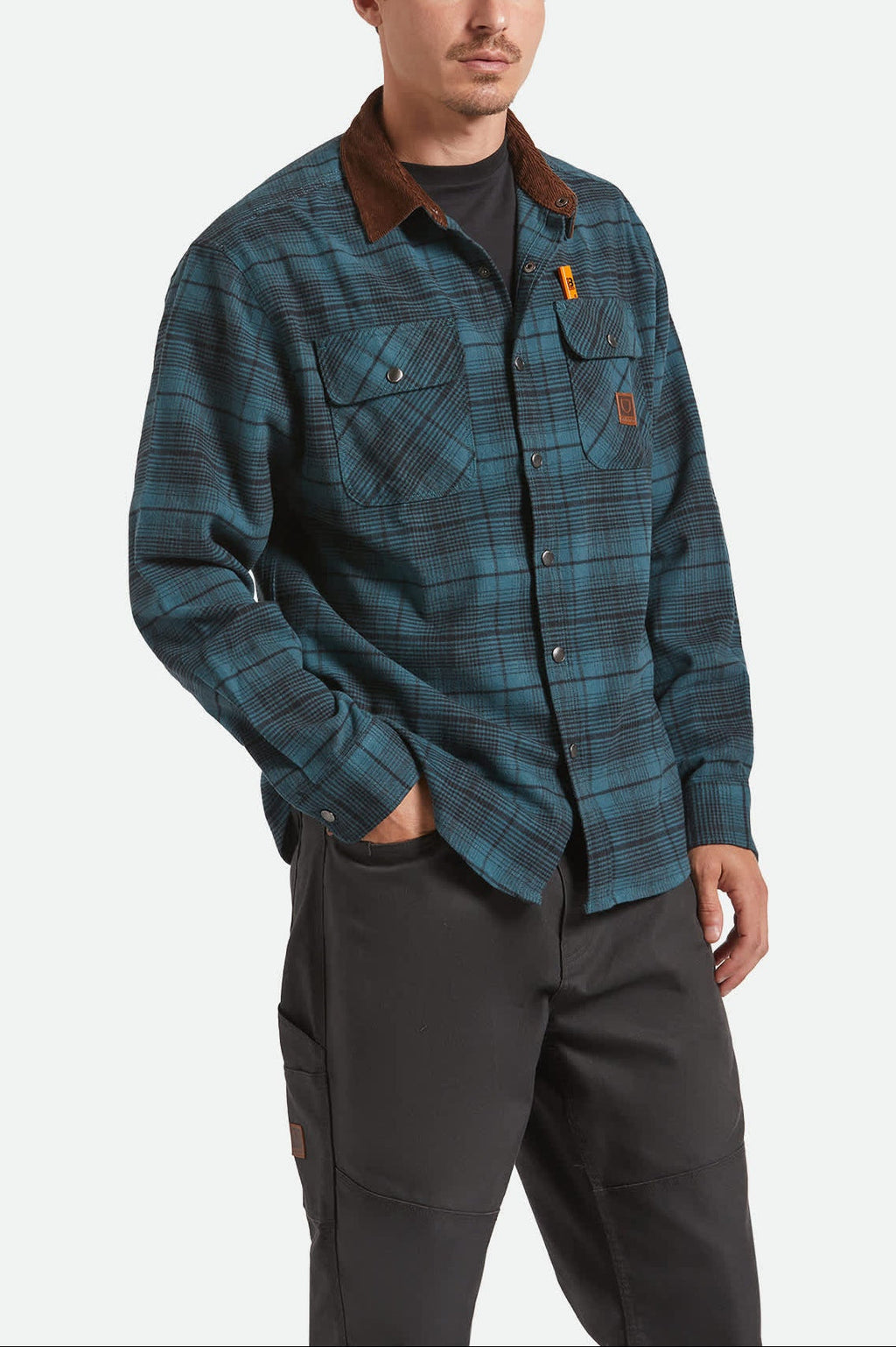 Builders Bowery Performance Flannel - Night Sage/Black