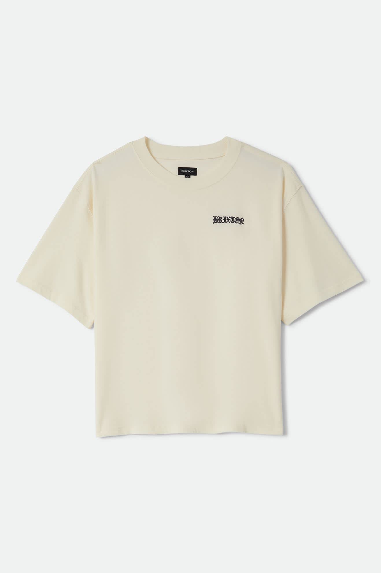 Serrano Short Sleeve Boxed Crop T-Shirt - Cream