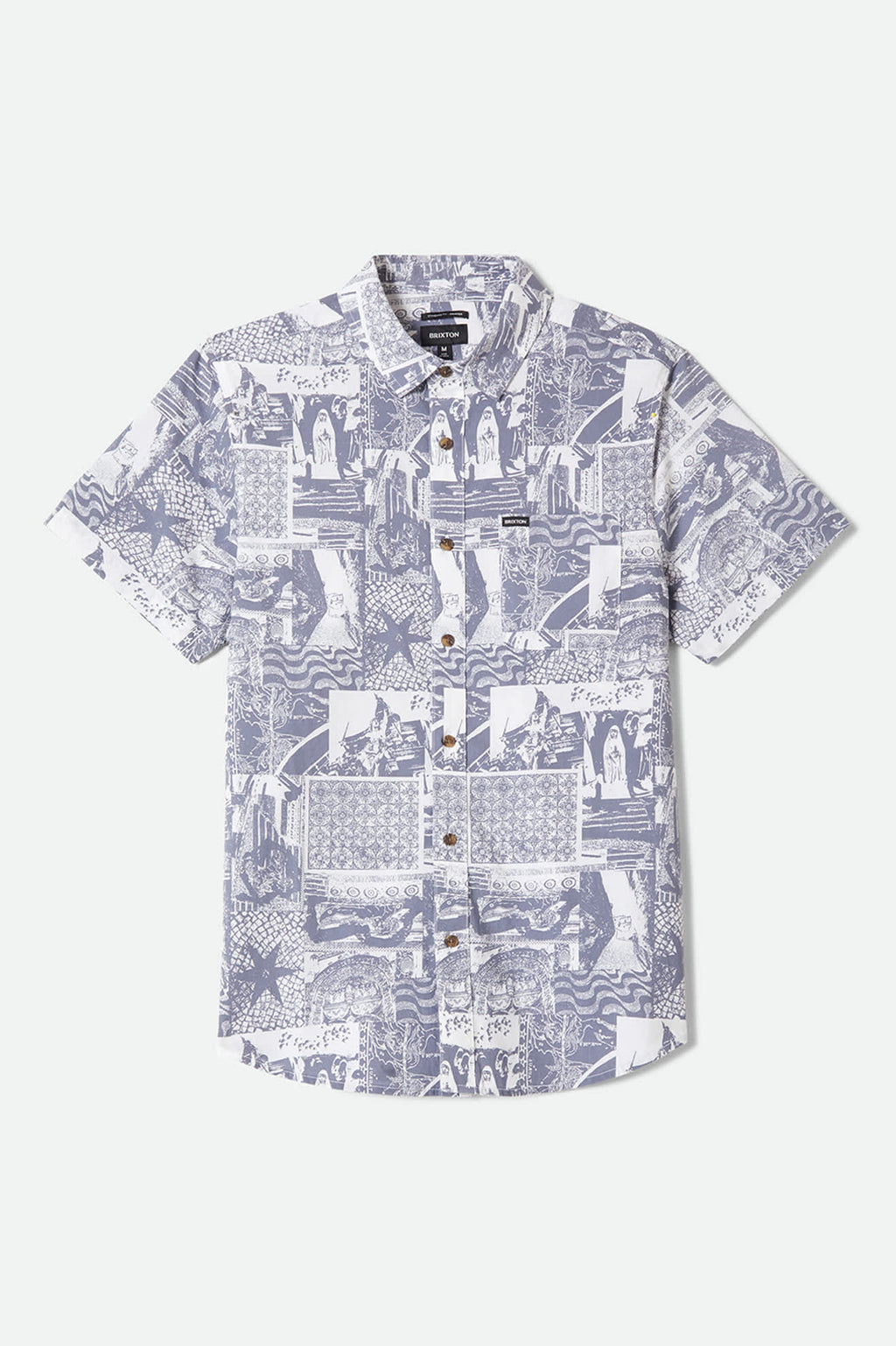 Charter Print Short Sleeve Shirt - Navy/White Collage