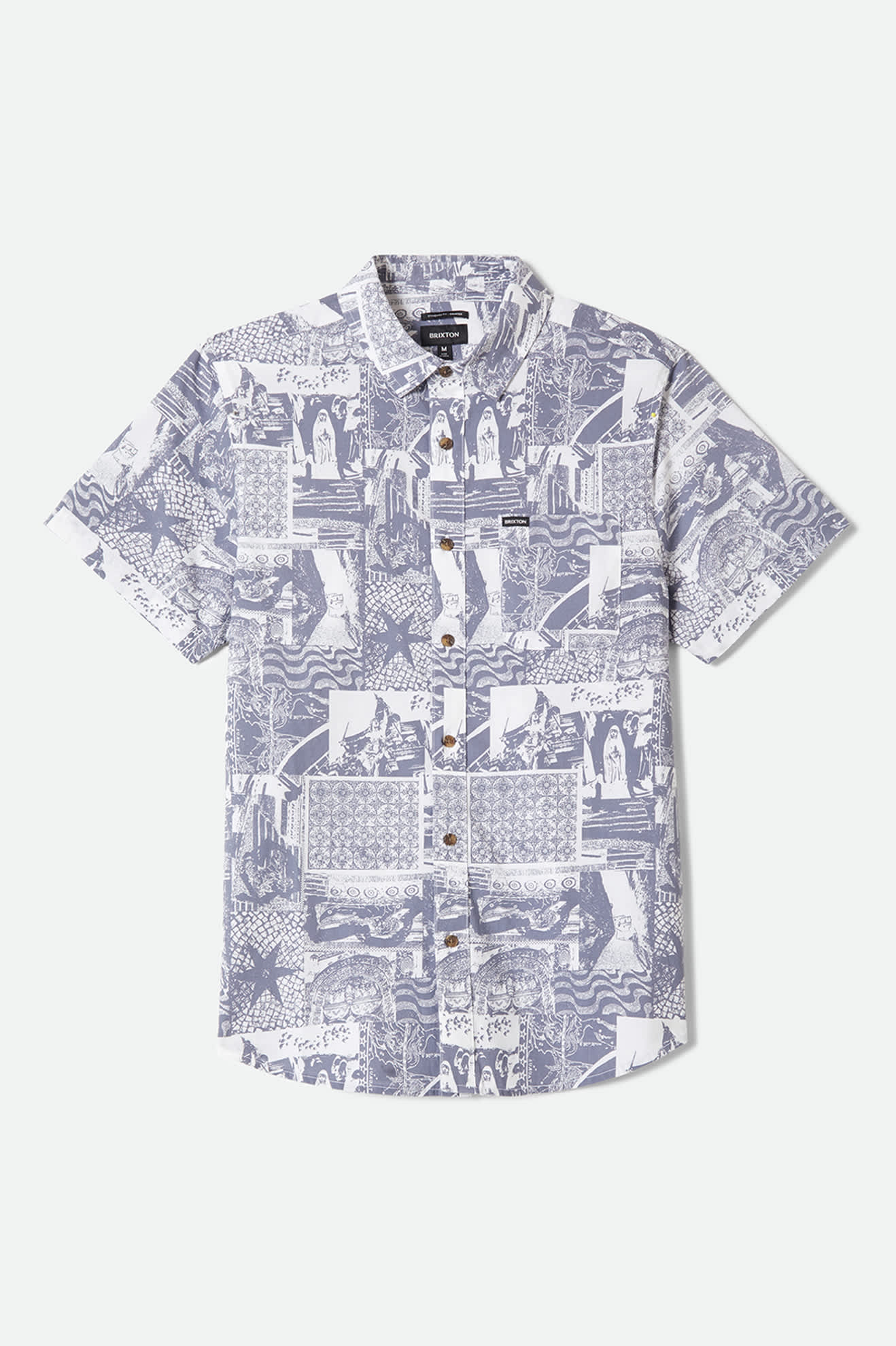 Charter Print Short Sleeve Shirt - Navy/White Collage