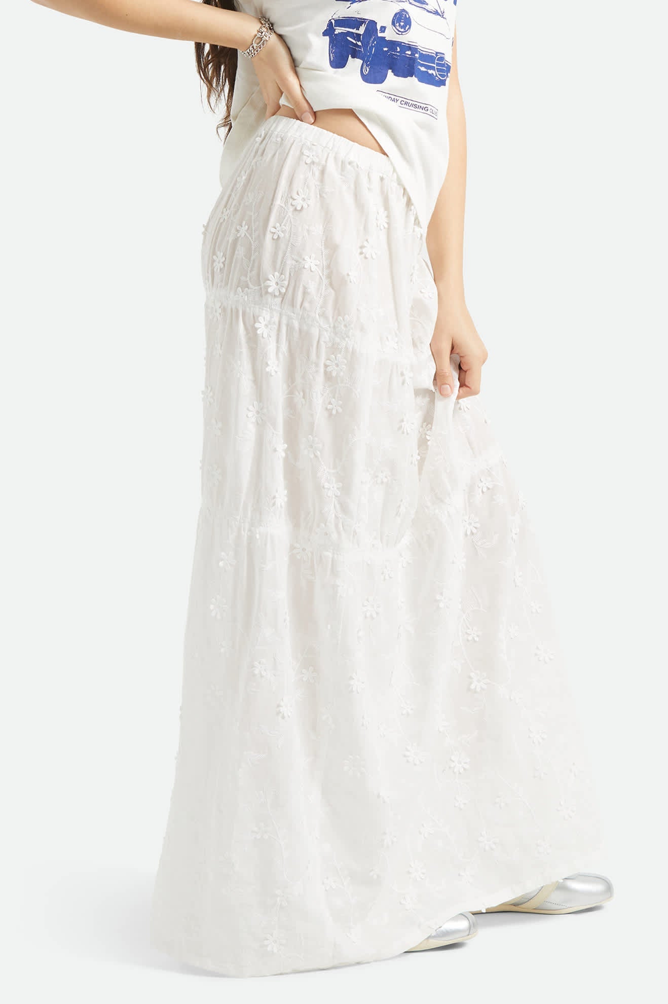 The Abigail Skirt - Off White Floral