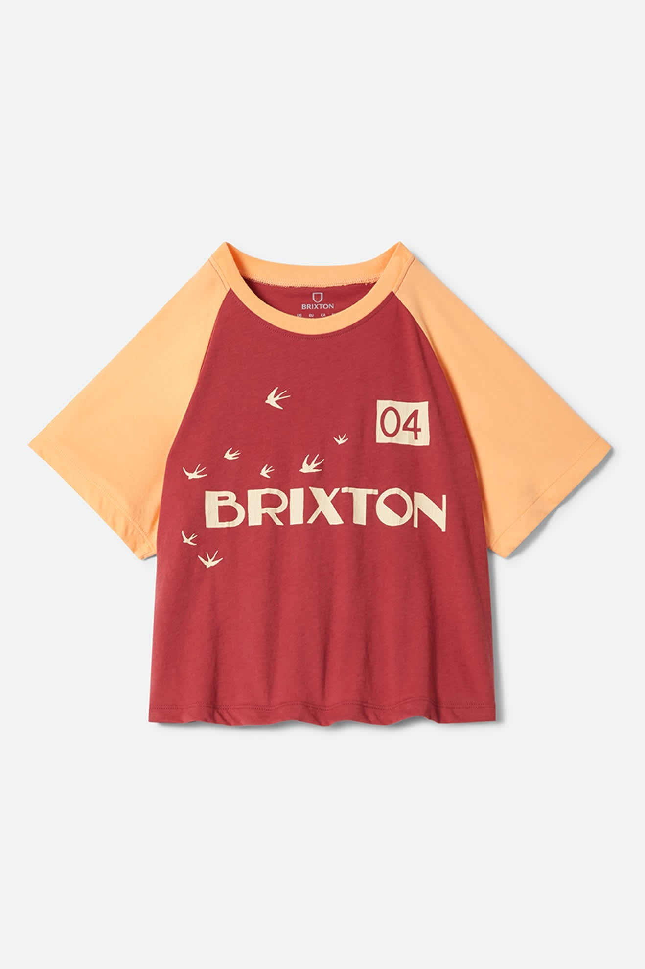 Swallow Sky Cropped Raglan - Robust Red/Peach Cobbler