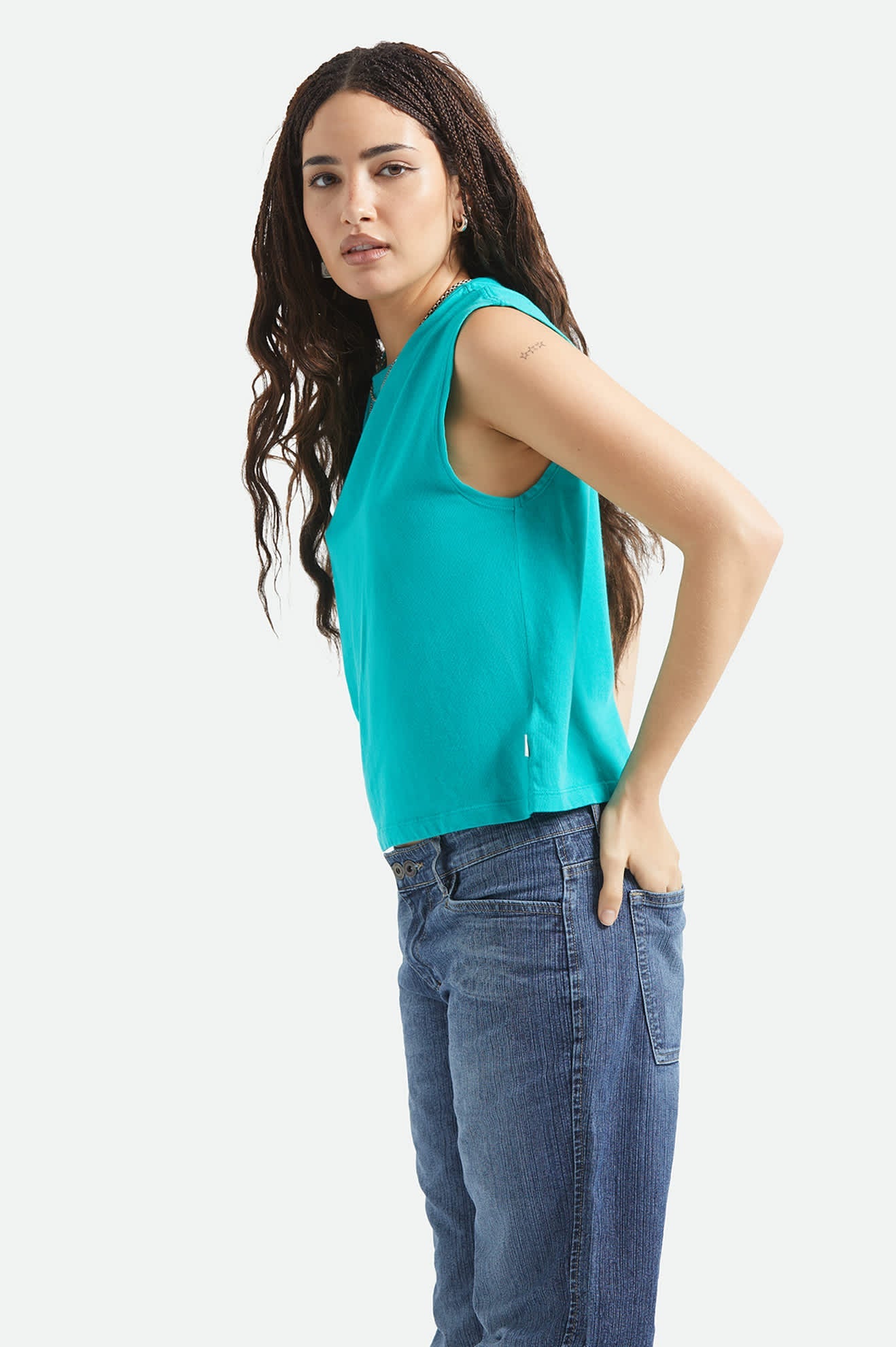 Carefree Organic Garment Dye Muscle Tank - Retro Green