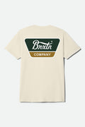 Linwood Short Sleeve Standard T-Shirt - Cream/Dark Green/Metal Bronze