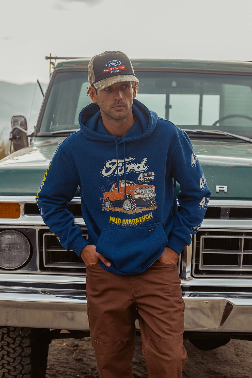 Ford Mud Marathon Relaxed Fleece Hoodie - Ford Blue