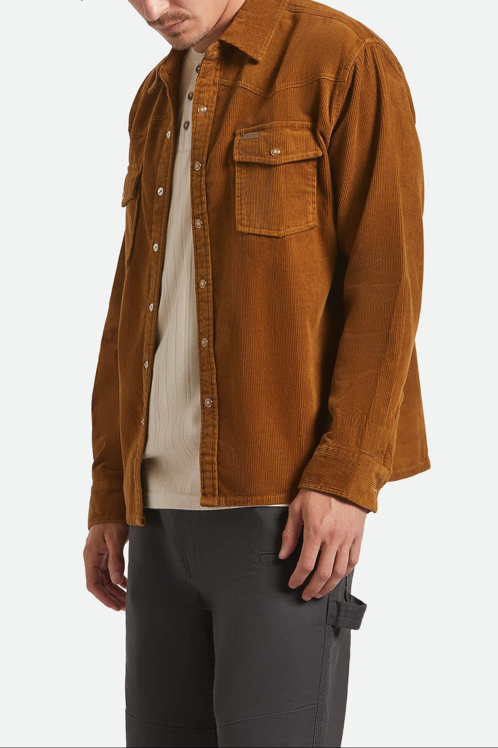 New West Relaxed Overshirt - Washed Copper Corduroy