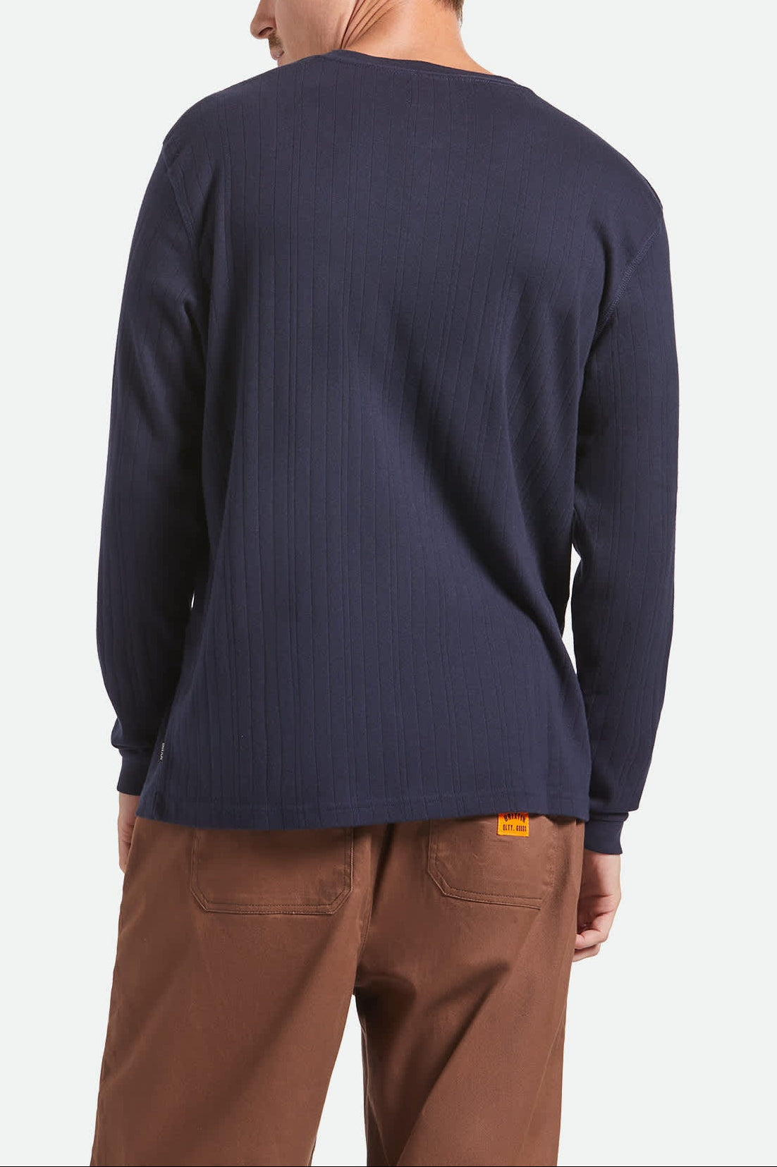 Vintage Ribbed L/S Henley - Washed Navy