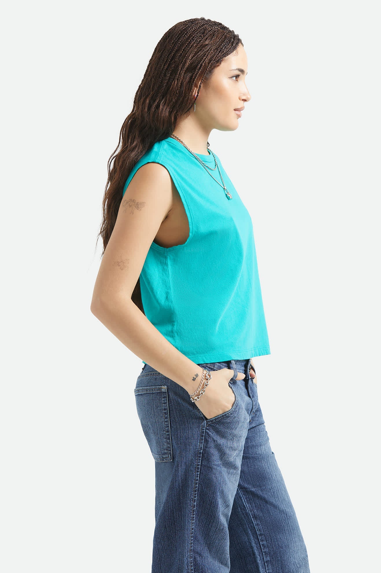 Carefree Organic Garment Dye Muscle Tank - Retro Green