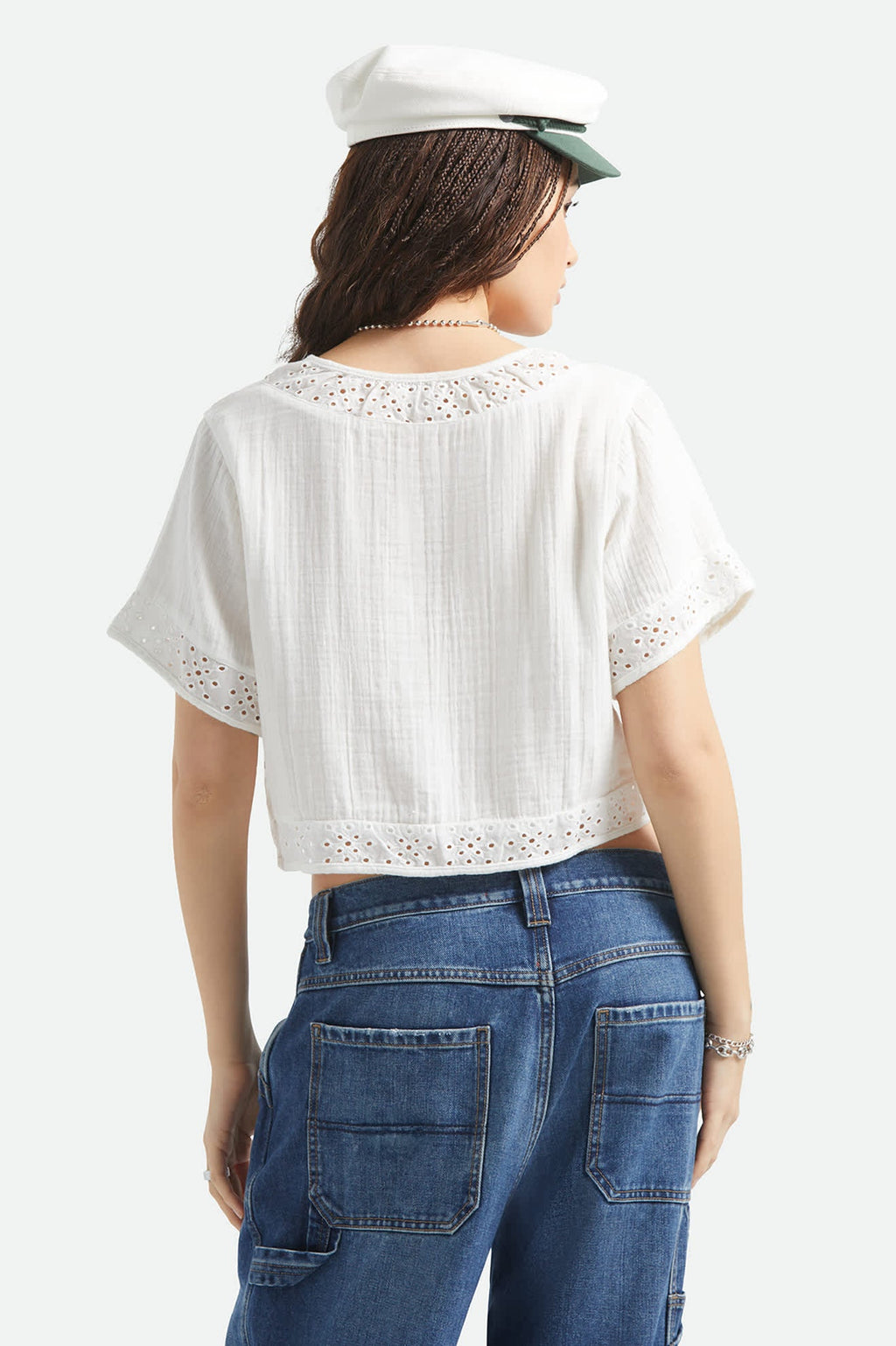 Seaside Eyelet Top - Off White Eyelet