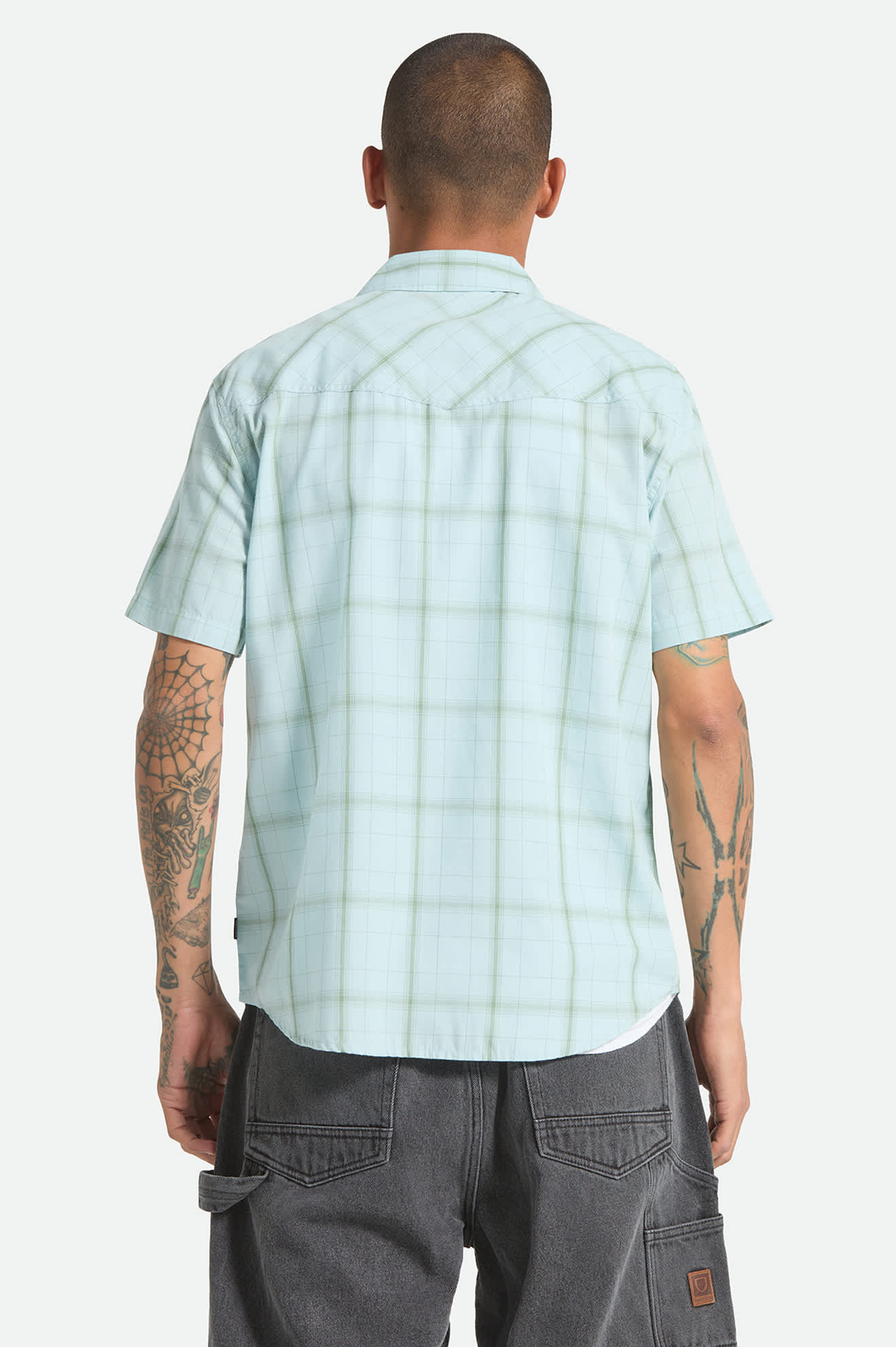 The Breezy Wayne Short Sleeve Shirt - Seafoam Plaid