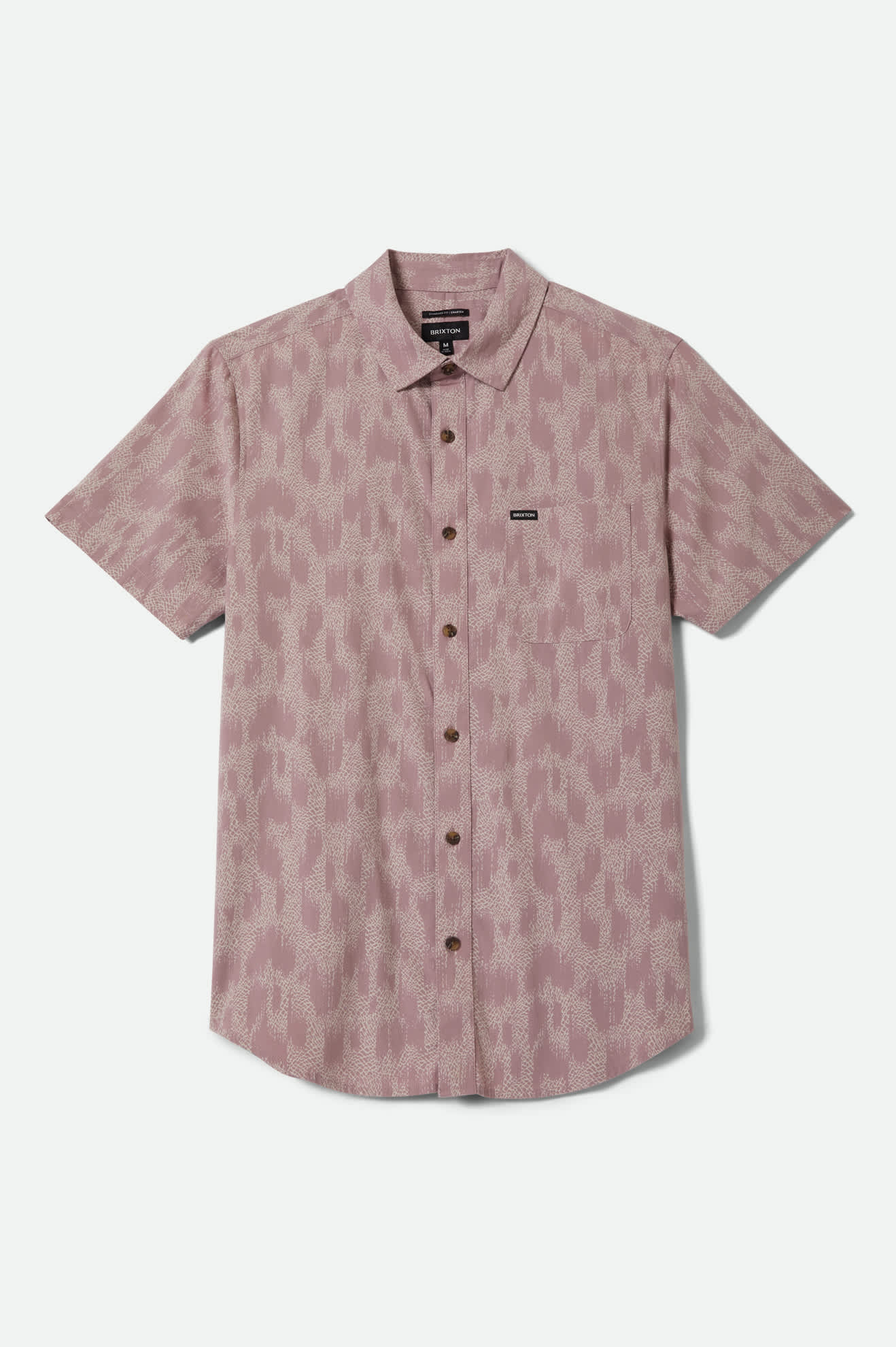 Charter Print Short Sleeve Shirt - Dark Pink/Silver Crackle Paint