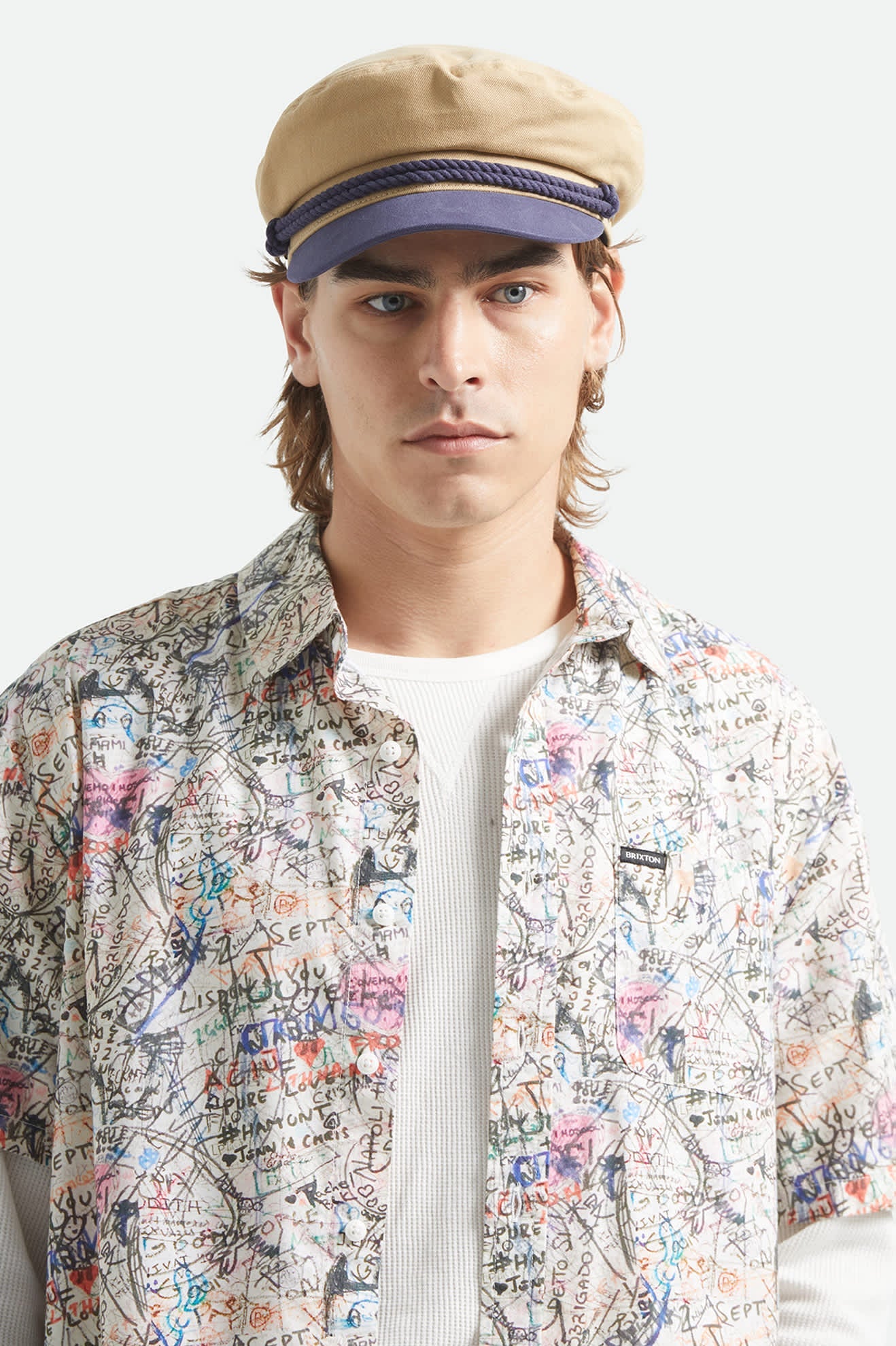 Fiddler Fisherman Cap - Sand/Washed Navy