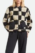 Women's Delilah Sherpa Jacket - Black/Natural Finish Line Checker